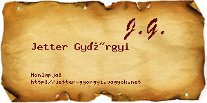 Jetter Györgyi névjegykártya